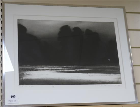 Norman Ackroyd, limited edition print, Westmere Night, signed, 66/90 15 x 22in.